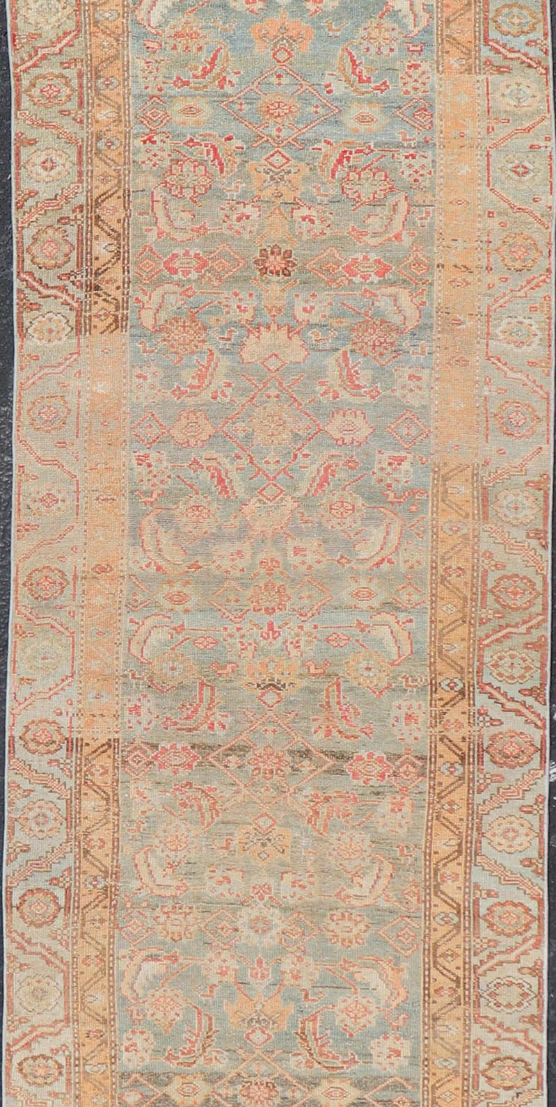 Antique Persian Kurdish Runner With Sub - Geometric All Over Herati Design. Keivan Woven Arts / rug V21 - 0115, country of origin / type: Iran / Kurdish, circa 1910. Measures: 3'0 x 13'10 This kurdish runner from 1910's is characterized by its a... - Keivan Woven ArtsV21 - 0115 - 14834