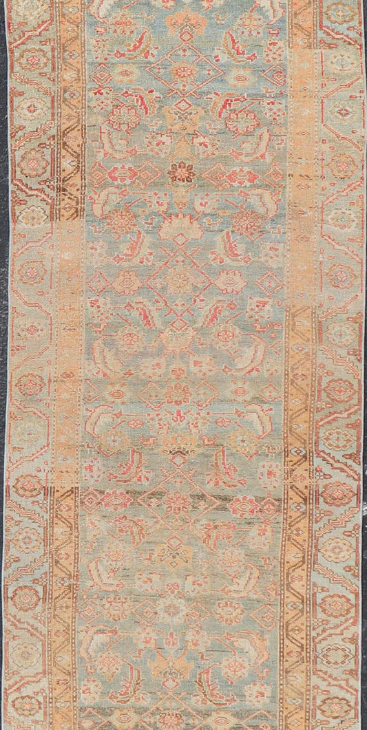 Antique Persian Kurdish Runner With Sub - Geometric All Over Herati Design. Keivan Woven Arts / rug V21 - 0115, country of origin / type: Iran / Kurdish, circa 1910. Measures: 3'0 x 13'10 This kurdish runner from 1910's is characterized by its a... - Keivan Woven ArtsV21 - 0115 - 14834
