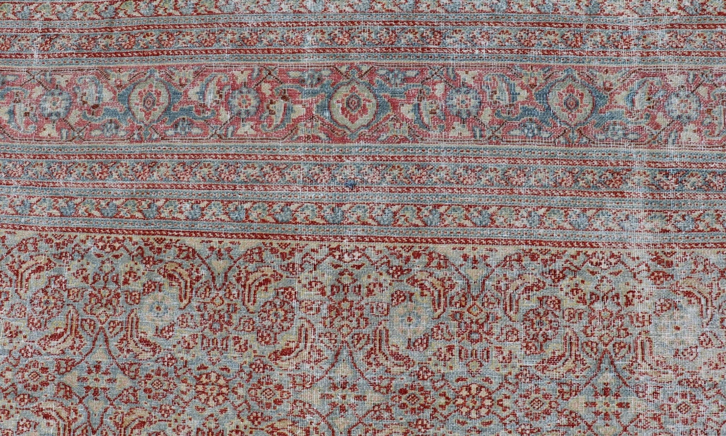 Antique Persian Khorassan Rug with All - Over Floral Design in Red and Blue. Country of Origin: Iran Type: Khorasan Design: All - Over, Floral, Motif Keivan Woven Arts; rug V21 - 0201 Measures: 8'4 x 11'5 This spectacular antique Persian Khoras... - Keivan Woven ArtsV21 - 0201 - 15086Rug