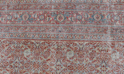 Antique Persian Khorassan Rug with All - Over Floral Design in Red and Blue. Country of Origin: Iran Type: Khorasan Design: All - Over, Floral, Motif Keivan Woven Arts; rug V21 - 0201 Measures: 8'4 x 11'5 This spectacular antique Persian Khoras... - Keivan Woven ArtsV21 - 0201 - 15086Rug