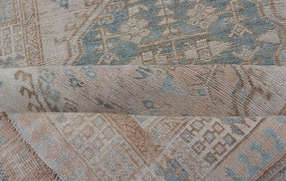 Antique Persian Sarab Runner with Sub - Geometric Medallion Design in Muted Tones. rug V21 - 0203, Keivan Woven Arts, country of origin / type: Persian / Sarab, circa 1920. Measures: 2'11 x 8'10 This antique Sarab runner features a sub - geometric med... - Keivan Woven ArtsV21 - 0203 - 15530