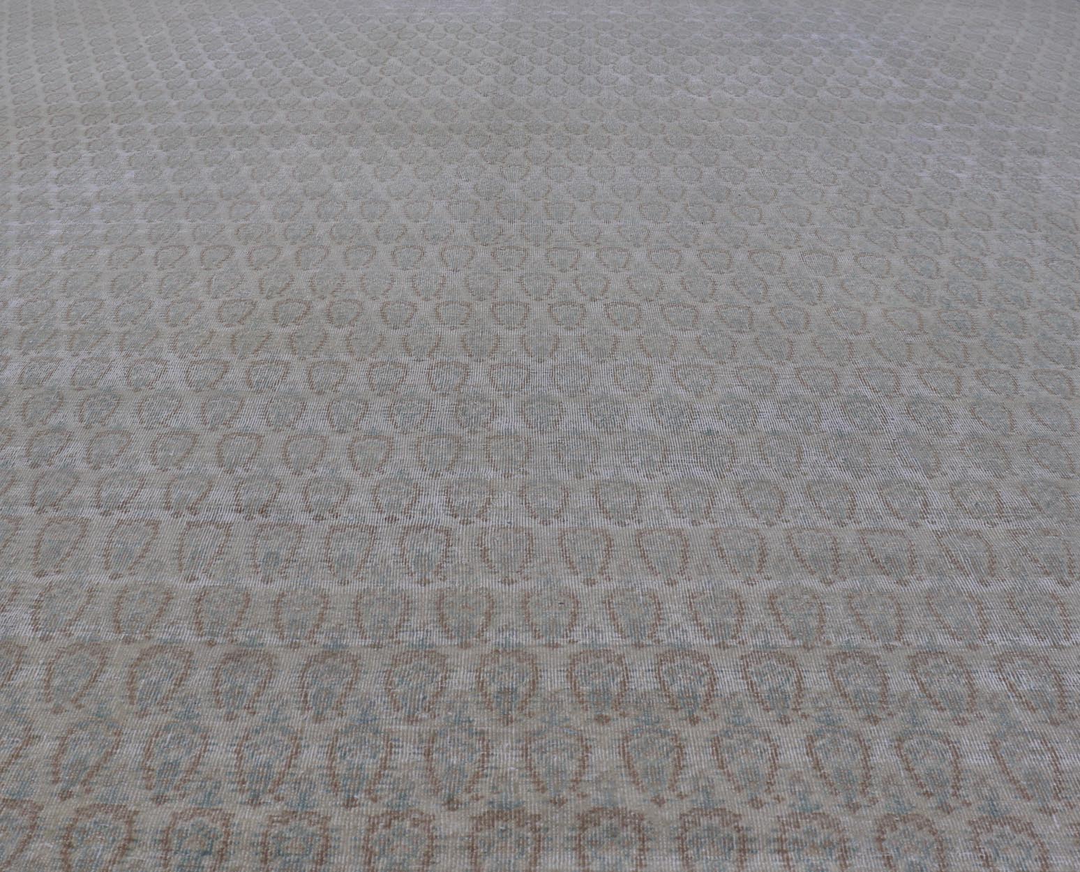 Antique Persian Tabriz Rug with All - Over Small Tribal Design in Muted Tones. Keivan Woven Arts / rug V21 - 0205, country of origin / type: Persian / Tabriz, circa Early - 20th Century. Measures: 11'0 x 13'0 This Tabriz rug features a relatively i... - Keivan Woven ArtsV21 - 0205 - 15536