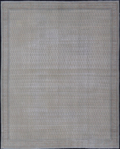 Antique Persian Tabriz Rug with All - Over Small Tribal Design in Muted Tones. Keivan Woven Arts / rug V21 - 0205, country of origin / type: Persian / Tabriz, circa Early - 20th Century. Measures: 11'0 x 13'0 This Tabriz rug features a relatively i... - Keivan Woven ArtsV21 - 0205 - 15536