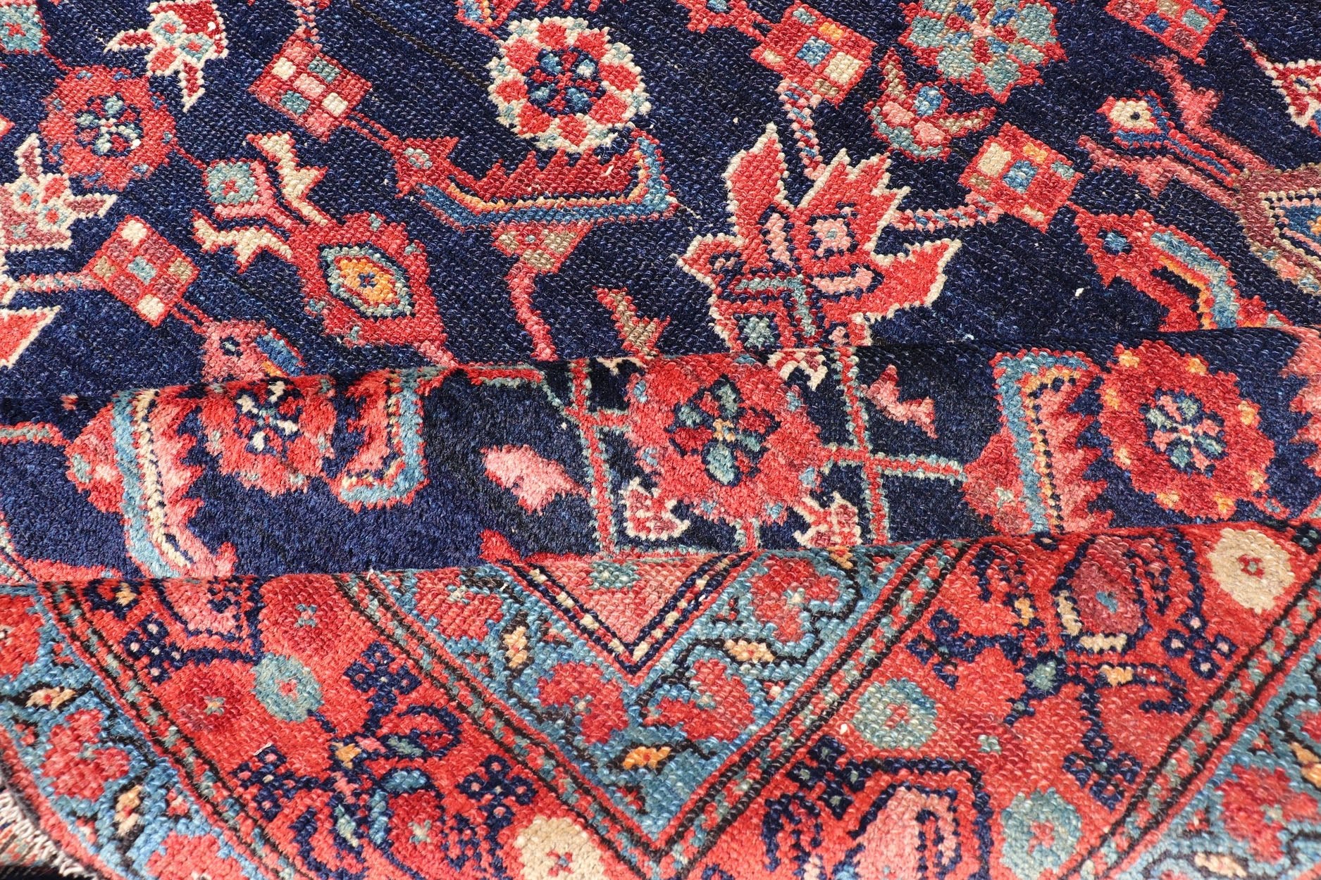 Antique Persian Malayer Rug with Colorful Geometric All - Over Design Antique Persian Malayer rug in rich colors with geometric design, rug V21 - 0302, country of origin / type: Iran / Malayer, circa 1920. This antique Persian Malayer rug (ci... - Keivan Woven ArtsV21 - 0302 - 15230Rug