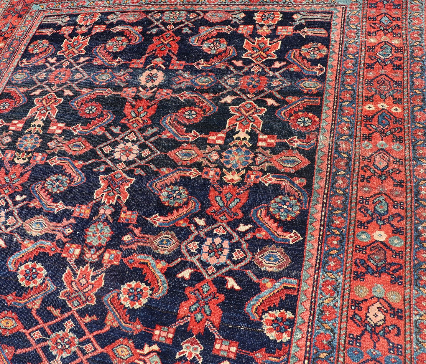 Antique Persian Malayer Rug with Colorful Geometric All - Over Design Antique Persian Malayer rug in rich colors with geometric design, rug V21 - 0302, country of origin / type: Iran / Malayer, circa 1920. This antique Persian Malayer rug (ci... - Keivan Woven ArtsV21 - 0302 - 15230Rug
