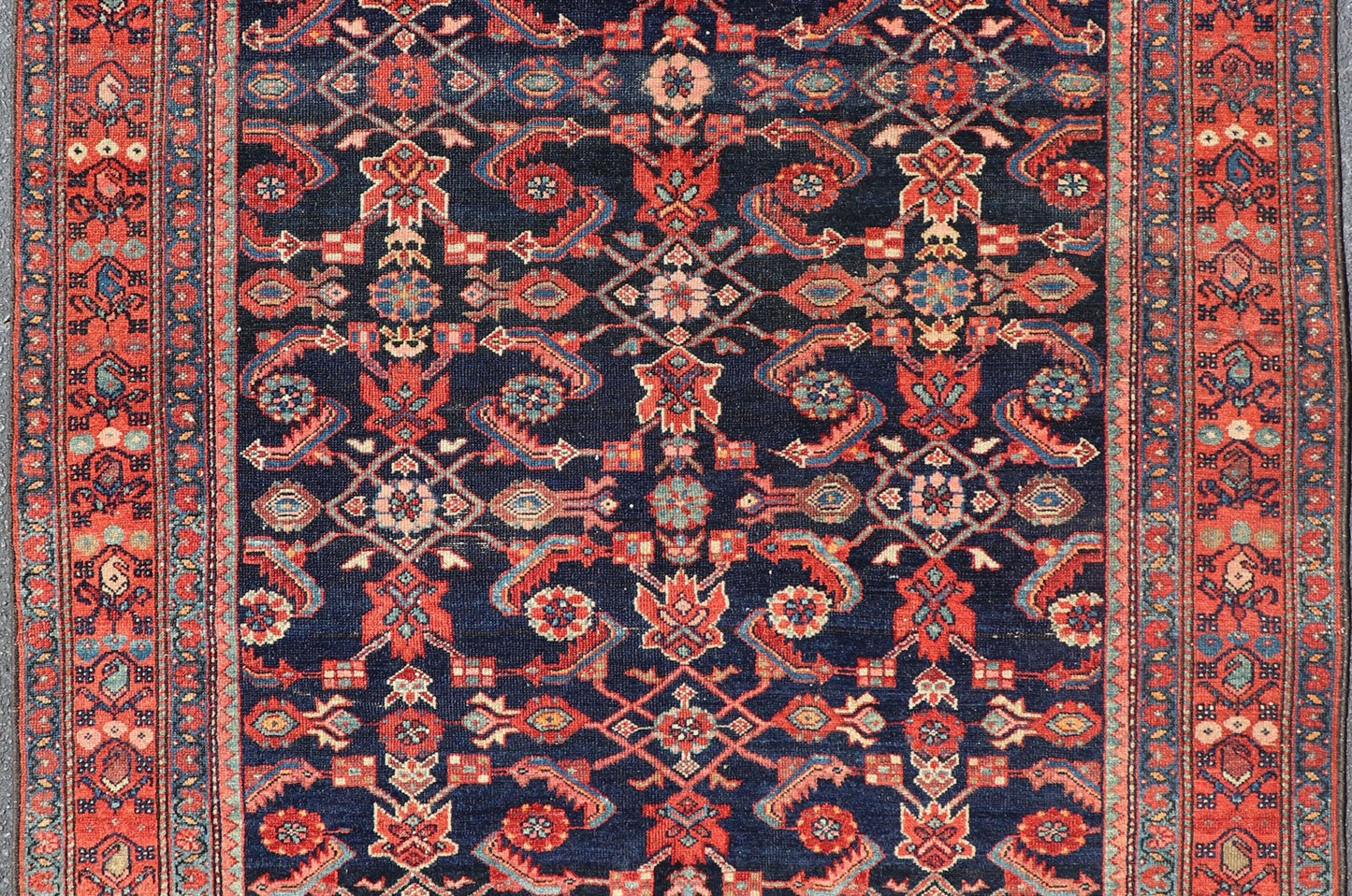 Antique Persian Malayer Rug with Colorful Geometric All - Over Design Antique Persian Malayer rug in rich colors with geometric design, rug V21 - 0302, country of origin / type: Iran / Malayer, circa 1920. This antique Persian Malayer rug (ci... - Keivan Woven ArtsV21 - 0302 - 15230Rug