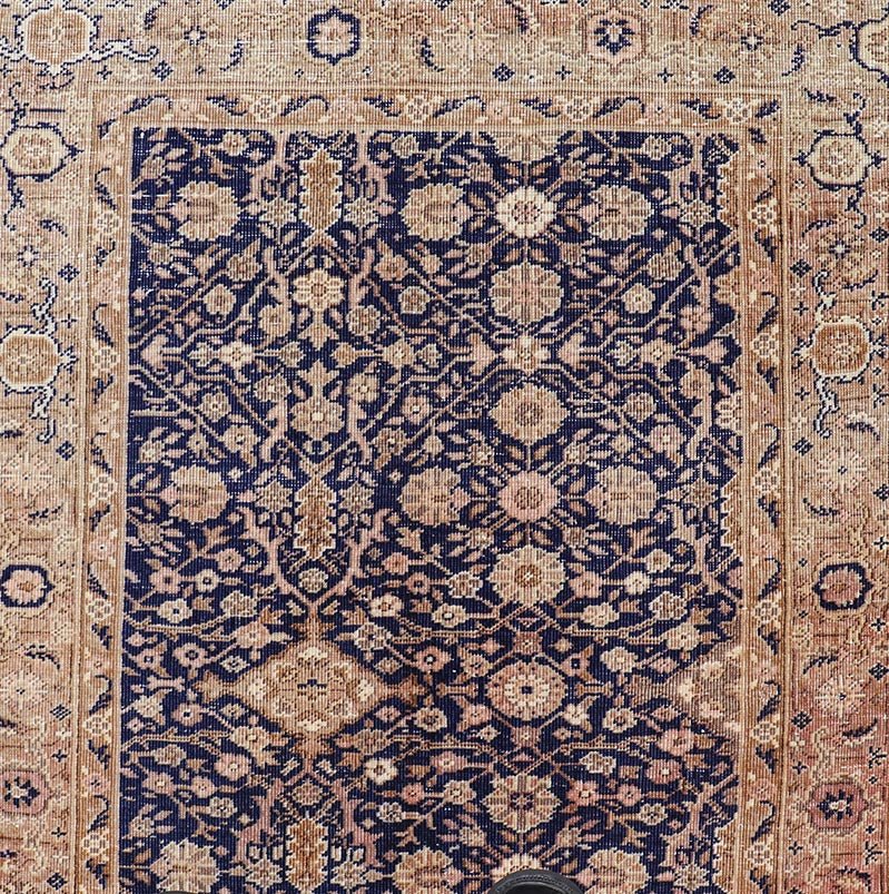 Long Antique Fine Persian Runner with Blue Background and Earthy Tones. Keivan Woven Arts / rug V21 - 0306 - 97, country of origin / type: Turkey / Sivas, circa 1920 Measures: 2'9 x 15'9 Stylized all - over motifs are featured in a pattern on this ... - Keivan Woven ArtsV21 - 0306 - 97 - 15254Rug