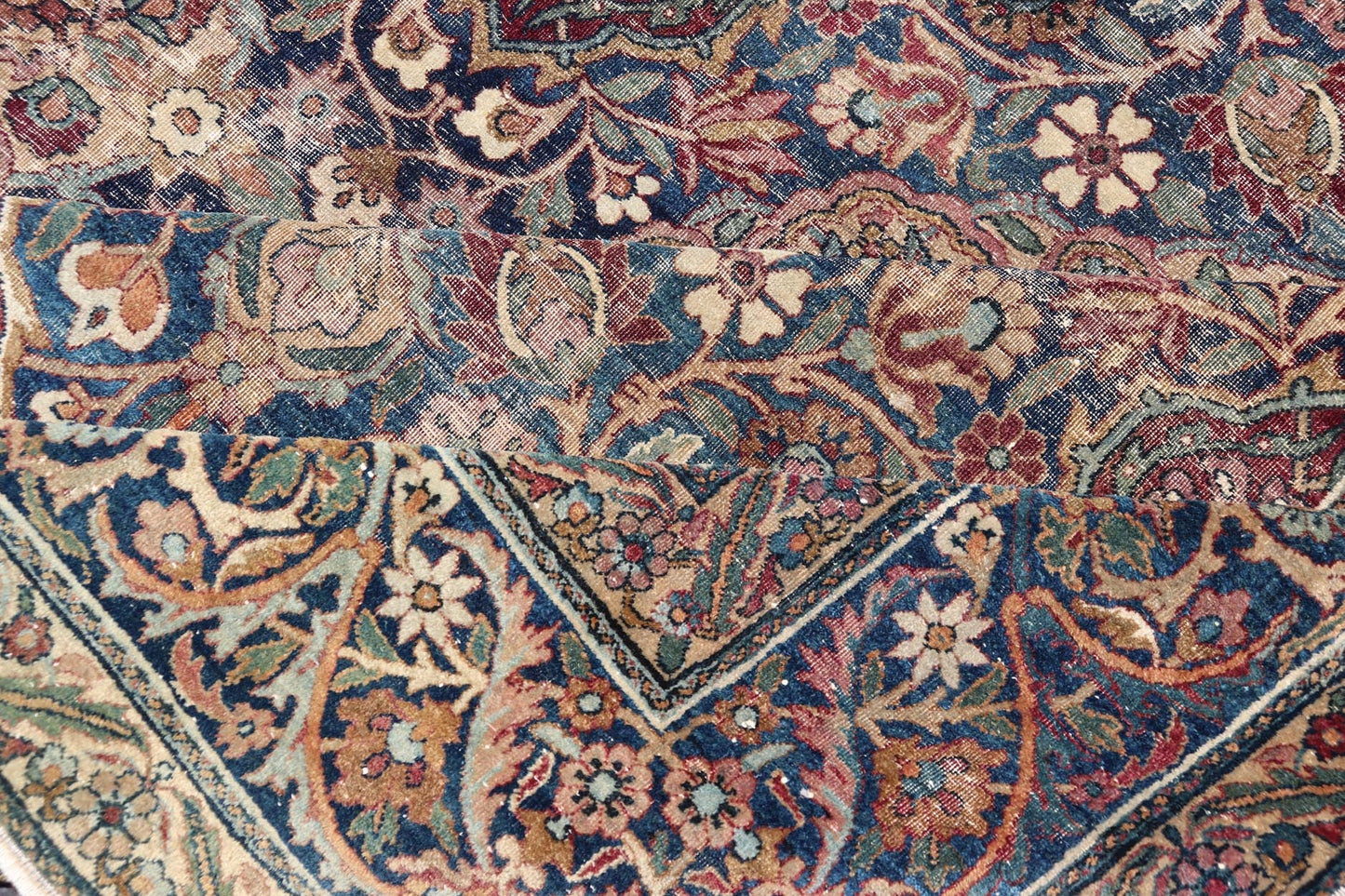 Antique Persian Lavar Kerman Large Gallery Rug with All - Over Floral Design. Keivan Woven Arts / rug V21 - 0308 - 151, country of origin / type: Iran / Lavar Kerman, circa 1900. Measures: 8'3 x 14'9 This large, antique Persian Lavar Kerman ru... - Keivan Woven ArtsV21 - 0308 - 151 - 15264