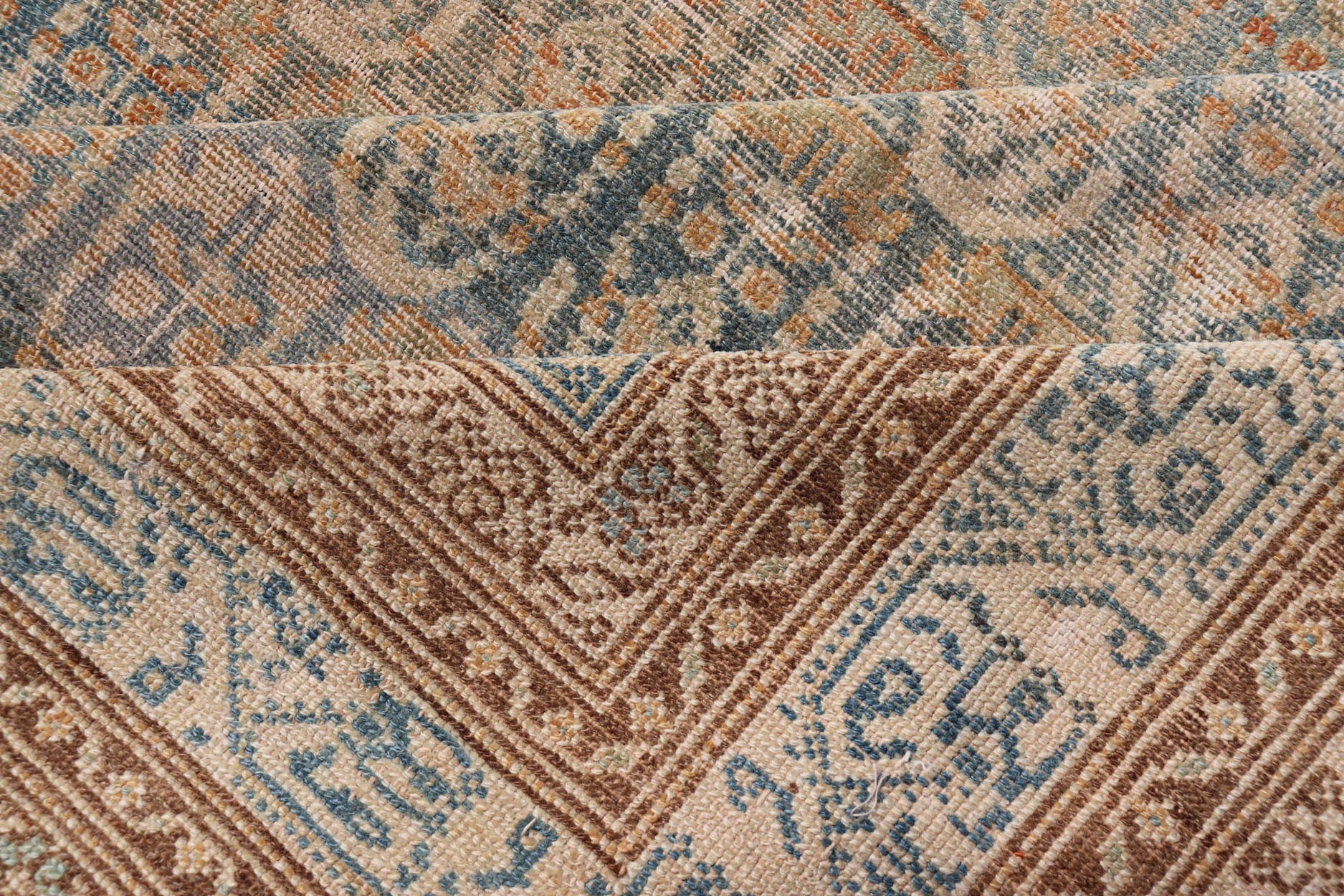 Large Antique Malayer Persian Gallery with All Over Paisley Design With Lt. Blue. Keivan Woven Arts; rug V21 - 0309 - 152 Country of origin: Iran Style: Malayer Key Words: Malayer Antique Rug, Vintage Persian Rug, Persian Antique Rug, Authentic Malayer ... - Keivan Woven ArtsV21 - 0309 - 152 - 15270