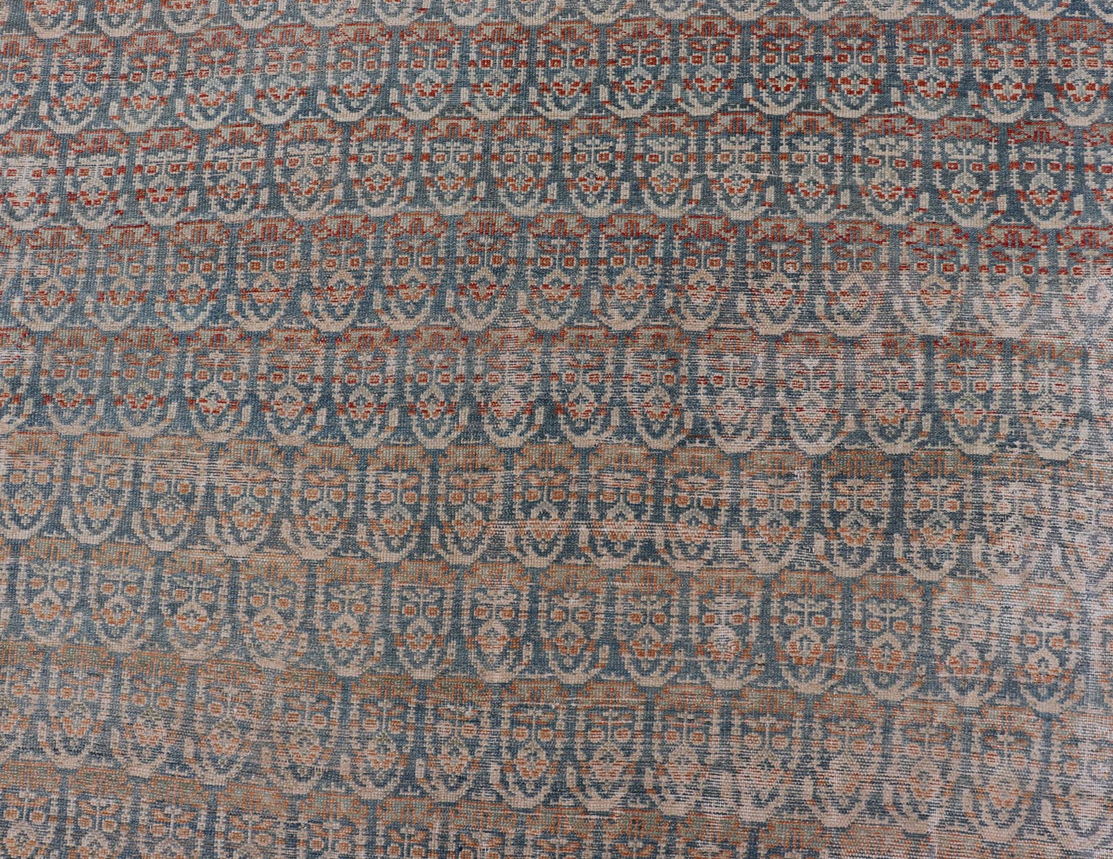 Large Antique Malayer Persian Gallery with All Over Paisley Design With Lt. Blue. Keivan Woven Arts; rug V21 - 0309 - 152 Country of origin: Iran Style: Malayer Key Words: Malayer Antique Rug, Vintage Persian Rug, Persian Antique Rug, Authentic Malayer ... - Keivan Woven ArtsV21 - 0309 - 152 - 15270