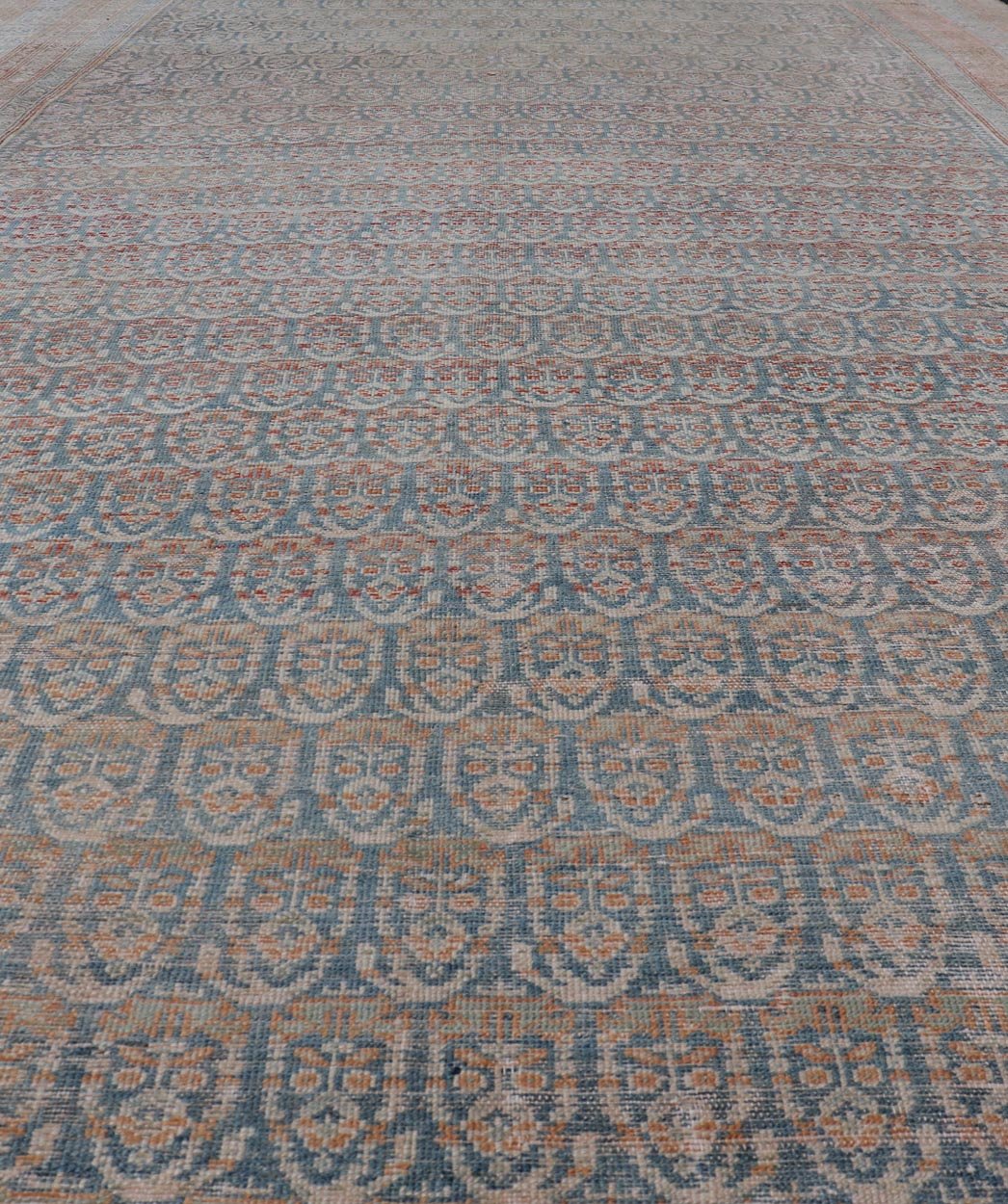 Large Antique Malayer Persian Gallery with All Over Paisley Design With Lt. Blue. Keivan Woven Arts; rug V21 - 0309 - 152 Country of origin: Iran Style: Malayer Key Words: Malayer Antique Rug, Vintage Persian Rug, Persian Antique Rug, Authentic Malayer ... - Keivan Woven ArtsV21 - 0309 - 152 - 15270