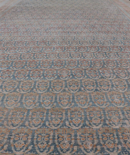 Large Antique Malayer Persian Gallery with All Over Paisley Design With Lt. Blue. Keivan Woven Arts; rug V21 - 0309 - 152 Country of origin: Iran Style: Malayer Key Words: Malayer Antique Rug, Vintage Persian Rug, Persian Antique Rug, Authentic Malayer ... - Keivan Woven ArtsV21 - 0309 - 152 - 15270