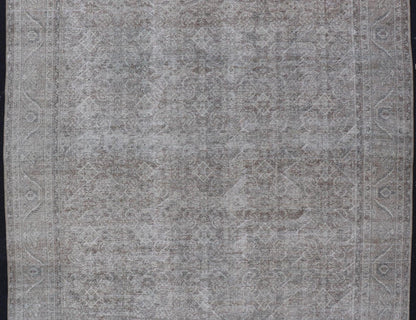 Antique Persian Distressed Mahal Rug in Warm Earthy Tones with All - Over Design. Keivan Woven Arts / rug V21 - 0402, country of origin / type: Iran / Mahal, circa 1920 Measures: 10'4 x 13'3 This beautiful distressed antique Persian Mahal ru... - Keivan Woven ArtsV21 - 0402 - 15548