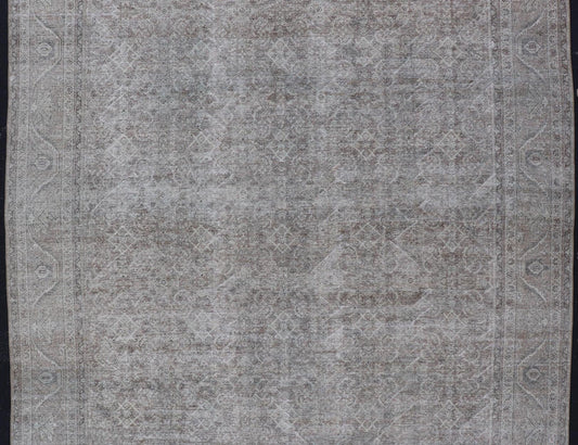 Antique Persian Distressed Mahal Rug in Warm Earthy Tones with All - Over Design. Keivan Woven Arts / rug V21 - 0402, country of origin / type: Iran / Mahal, circa 1920 Measures: 10'4 x 13'3 This beautiful distressed antique Persian Mahal ru... - Keivan Woven ArtsV21 - 0402 - 15548