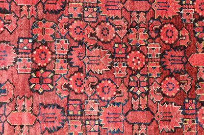Unusually Large and Square Shaped Antique Bashir/Beshir Rug from late 19th Century in Red, Brown, Charcoal and Ivory. Turkmenistan rug V21 - 0403. Bashir rugs were woven by Ersai Tribes. Ersari Tribe rugs made rugs from Uzbekistan to Turkmenistan and ... - Keivan Woven ArtsV21 - 0403 - 15572
