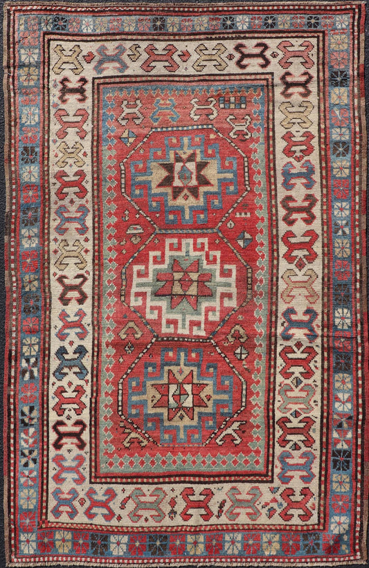 Antique Caucasian Kazak Rug with Sub - Geometric Medallion's Design Antique Caucasian Kazak Rug with Sub - Geometric Medallion's Design. Keivan Woven Arts / rug V21 - 0503 - 15488, country of origin / type: Caucasus / Kazak, circa Late - 19th Century. ... - Keivan Woven ArtsV21 - 0503 - 15488 - 16400Rug