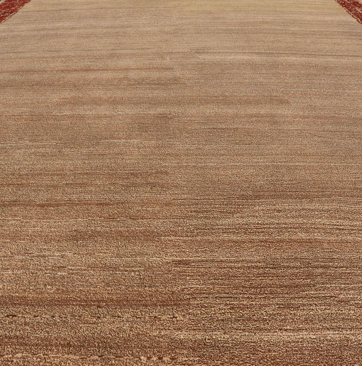 Modern Piled Rug with Minimalist Modern Design in Red, Light Brown & Tan Modern piled rug in a red border and light brown/ tan background color and variation of red accent/ border colors, Keivan Woven Arts / rug V21 - 0802, country of origin / typ... - Keivan Woven ArtsV21 - 0802 - 16913Rug