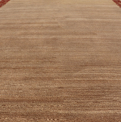 Modern Piled Rug with Minimalist Modern Design in Red, Light Brown & Tan Modern piled rug in a red border and light brown/ tan background color and variation of red accent/ border colors, Keivan Woven Arts / rug V21 - 0802, country of origin / typ... - Keivan Woven ArtsV21 - 0802 - 16913Rug