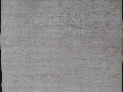 Modern Hand - Knotted silk Tibetan Rug by Keivan Woven Arts Modern Hand - Knotted Silk Tibetan Rug by Keivan Woven Arts. This modern hand - knotted Tibetan rug features an all - over floral design set upon grey background with details in taupe. The ent... - Keivan Woven ArtsV21 - 0803 - 16973