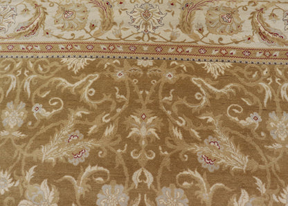Vintage Indian Amritsar Rug with All - Over Floral Design This beautiful hand - knotted woolen Amritsar rug features a floral design enclosed within a complementary all - over design. The Rug consists of a greenish - tan background, with accents in Ivor... - Keivan Woven ArtsV21 - 0811 - 17003Rug