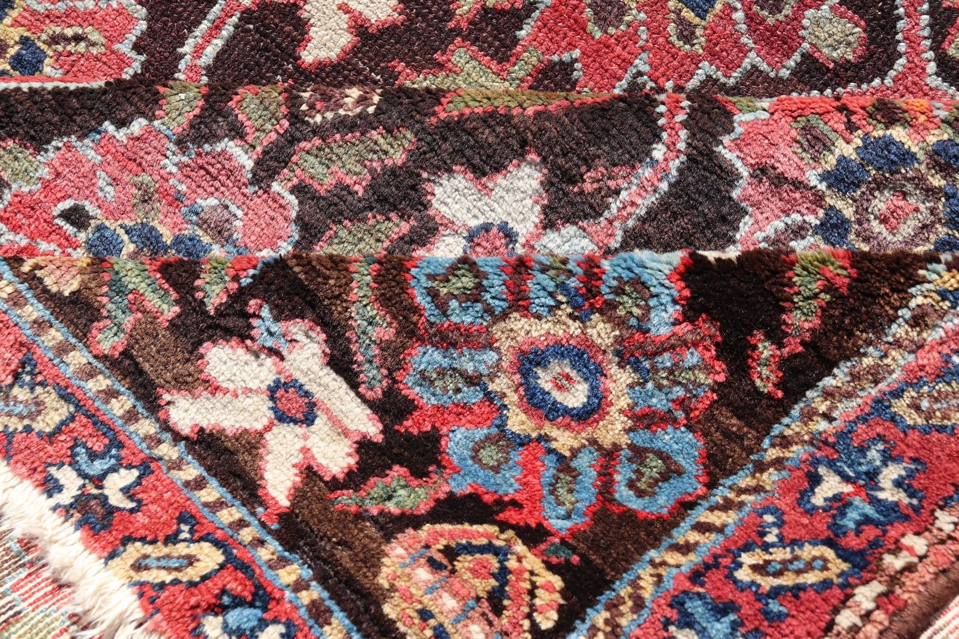 Antique Hamadan Gallery Rug in Wool with Sub - Geometric Design On Brown Field. Keivan Woven Arts; rug V21 - 1104, country of origin / type: Iran / Hamadan, circa 1910. Measures: 5'4 x 13'0 This antique Persian Hamadan rug has been hand - knotted in w... - Keivan Woven ArtsV21 - 1104 - 18419