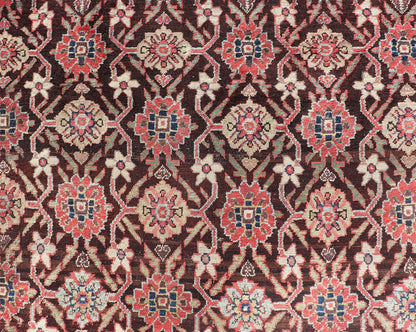 Antique Hamadan Gallery Rug in Wool with Sub - Geometric Design On Brown Field. Keivan Woven Arts; rug V21 - 1104, country of origin / type: Iran / Hamadan, circa 1910. Measures: 5'4 x 13'0 This antique Persian Hamadan rug has been hand - knotted in w... - Keivan Woven ArtsV21 - 1104 - 18419
