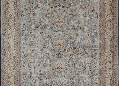 Antique Persian Khorassan Rug with All - Over Floral Design in Soft Blue Tones This spectacular antique Persian Khorasan carpet from early 20th century Iran bears a magnificent splendor indicative of royal tastes, which sought perfection in balanc... - Keivan Woven ArtsV21 - 1105 - 18347
