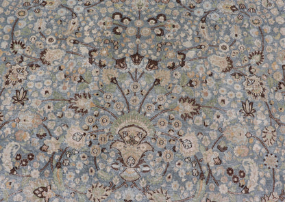 Antique Persian Khorassan Rug with All - Over Floral Design in Soft Blue Tones This spectacular antique Persian Khorasan carpet from early 20th century Iran bears a magnificent splendor indicative of royal tastes, which sought perfection in balanc... - Keivan Woven ArtsV21 - 1105 - 18347