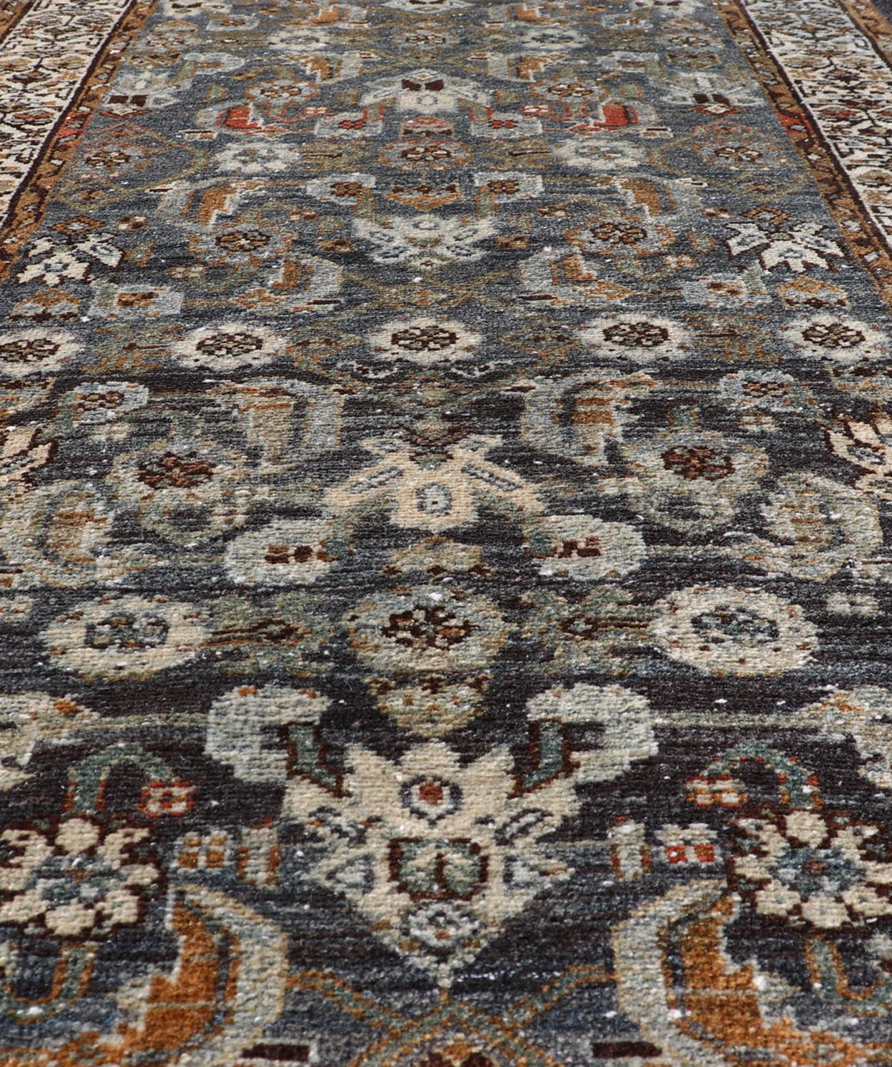Antique Persian Malayer Rug with All - Over Tribal Design On A Blue Field. Keivan Woven Arts / rug V21 - 1207, country of origin / type: Iran / Malayer, circa 1910. Measures: 2'7 x 4'6 This antique Persian Malayer rug, circa early 20th century, reli... - Keivan Woven ArtsV21 - 1207 - 18467Rug