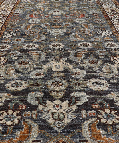 Antique Persian Malayer Rug with All - Over Tribal Design On A Blue Field. Keivan Woven Arts / rug V21 - 1207, country of origin / type: Iran / Malayer, circa 1910. Measures: 2'7 x 4'6 This antique Persian Malayer rug, circa early 20th century, reli... - Keivan Woven ArtsV21 - 1207 - 18467Rug