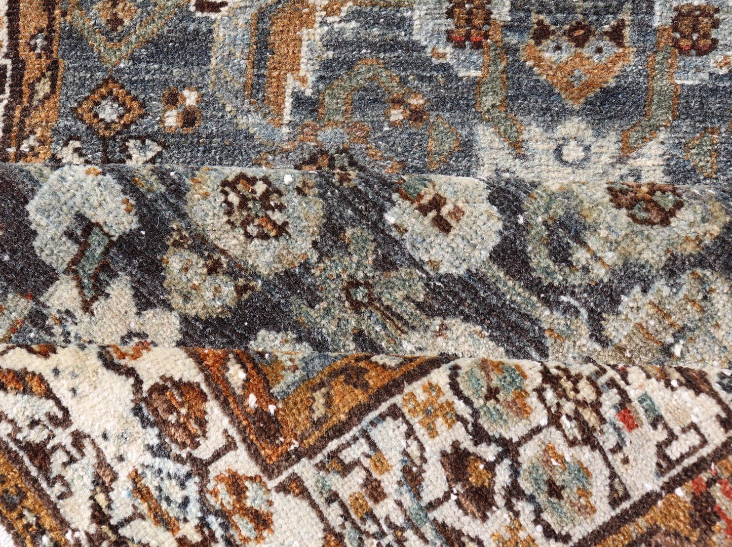 Antique Persian Malayer Rug with All - Over Tribal Design On A Blue Field. Keivan Woven Arts / rug V21 - 1207, country of origin / type: Iran / Malayer, circa 1910. Measures: 2'7 x 4'6 This antique Persian Malayer rug, circa early 20th century, reli... - Keivan Woven ArtsV21 - 1207 - 18467Rug