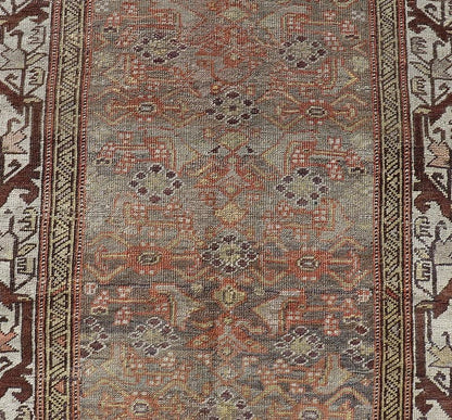 Antique Bidjar Persian Runner with Herati Design in Lt. Blue, Lt. Gray & Red. Keivan Woven Arts / rug V21 - 1209 - 15490, country of origin / type: Persian / Bidjar, circa Early - 20th Century. Measures: 2'10 x 13'9 This stunning antique Bidjar rug (c... - Keivan Woven ArtsV21 - 1209 - 15490 - 18473Rug