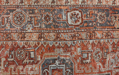 Antique Persian Heriz Rug With Geometric Medallion Design in Red & Soft Colors. Antique Persian Heriz Rug with Geometric Medallion Design. Keivan Woven Arts/ Rug/ V21 - 1210 - 15475, Country/type/ Persian Rug, Heriz. Measures: 9'3 x 11'6 Made in th... - Keivan Woven ArtsV21 - 1210 - 15475 - 18479Rug