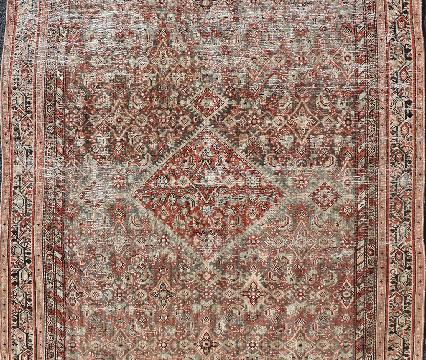 Antique Persian Fine Farahan Rug with Medallion in Brown, Red and Lt Blue. Keivan Woven Arts / rug V21 - 1214, country of origin / type: Iran / Farahan, circa 1910 Measures: 4'2 x 6'9 This outstanding antique Fine Farahan carpet is primari... - Keivan Woven ArtsV21 - 1214 - 18499