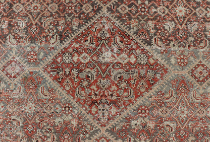 Antique Persian Fine Farahan Rug with Medallion in Brown, Red and Lt Blue. Keivan Woven Arts / rug V21 - 1214, country of origin / type: Iran / Farahan, circa 1910 Measures: 4'2 x 6'9 This outstanding antique Fine Farahan carpet is primari... - Keivan Woven ArtsV21 - 1214 - 18499