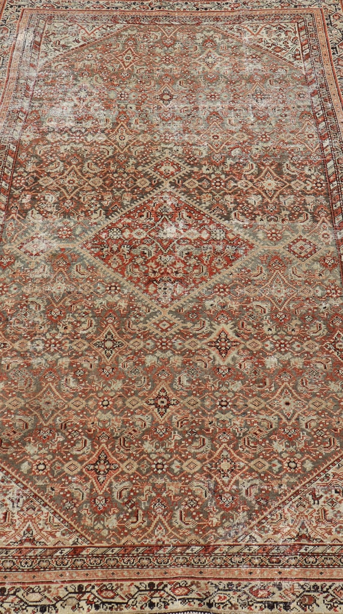 Antique Persian Fine Farahan Rug with Medallion in Brown, Red and Lt Blue. Keivan Woven Arts / rug V21 - 1214, country of origin / type: Iran / Farahan, circa 1910 Measures: 4'2 x 6'9 This outstanding antique Fine Farahan carpet is primari... - Keivan Woven ArtsV21 - 1214 - 18499