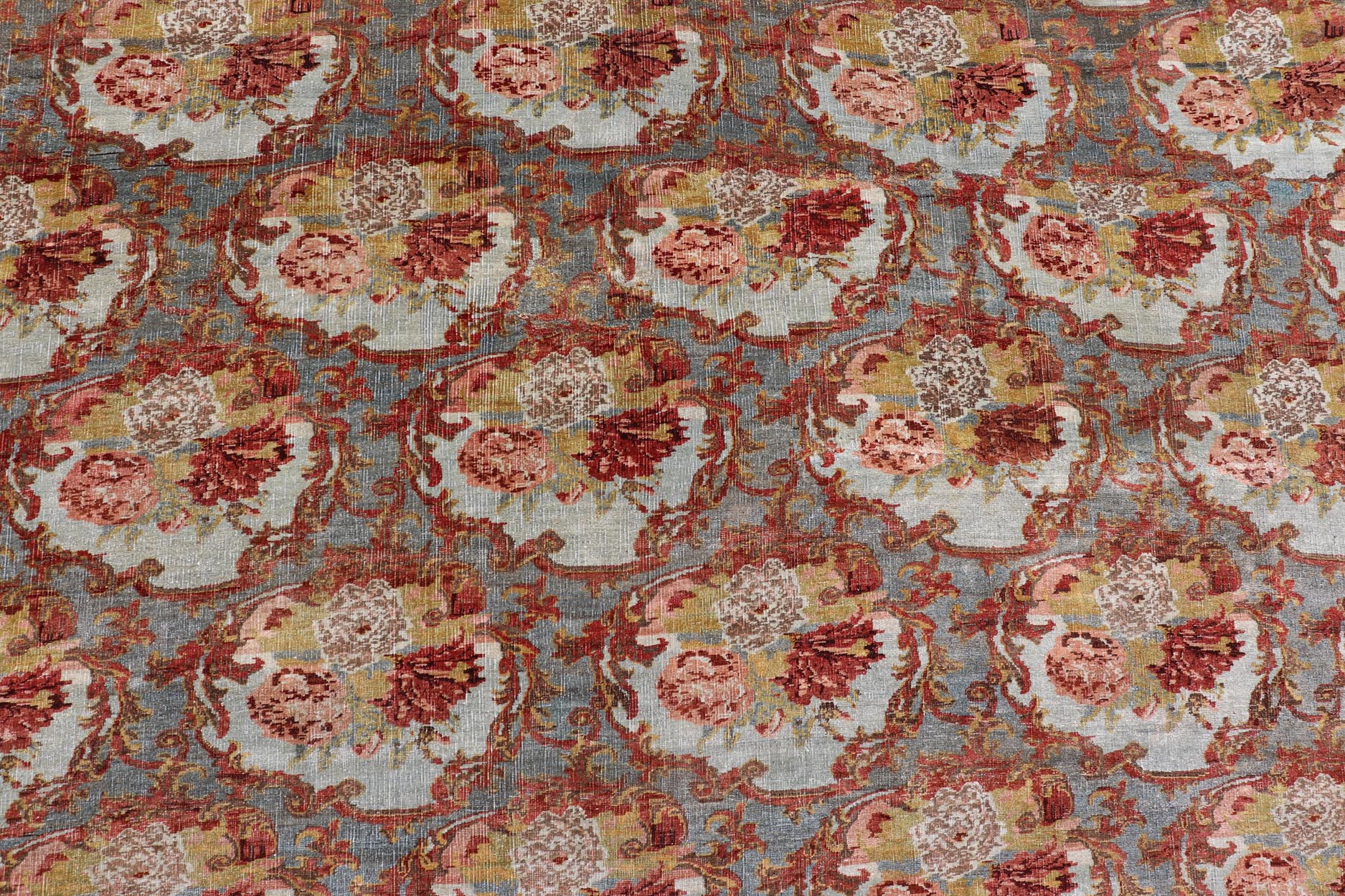 Large Antique Persian Bidjar Rug with Blossoming Floral Design in Blue and Red. Keivan Woven Arts / rug V21 - 1215 - 15483, country of origin / type: Iran / Bidjar, circa 1900. Measures: 11'10 x 15'5 This magnificent Bidjar with an exquisite, all - o... - Keivan Woven ArtsV21 - 1215 - 15483 - 18505