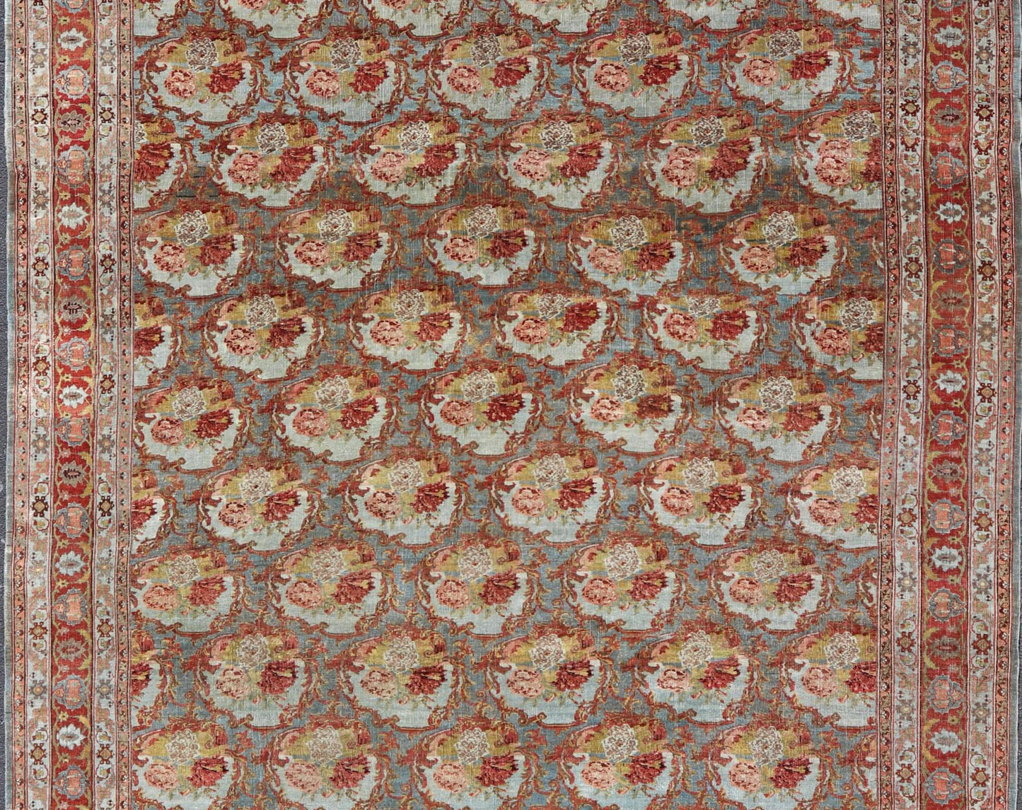 Large Antique Persian Bidjar Rug with Blossoming Floral Design in Blue and Red. Keivan Woven Arts / rug V21 - 1215 - 15483, country of origin / type: Iran / Bidjar, circa 1900. Measures: 11'10 x 15'5 This magnificent Bidjar with an exquisite, all - o... - Keivan Woven ArtsV21 - 1215 - 15483 - 18505