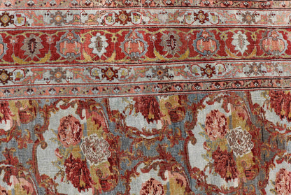 Large Antique Persian Bidjar Rug with Blossoming Floral Design in Blue and Red. Keivan Woven Arts / rug V21 - 1215 - 15483, country of origin / type: Iran / Bidjar, circa 1900. Measures: 11'10 x 15'5 This magnificent Bidjar with an exquisite, all - o... - Keivan Woven ArtsV21 - 1215 - 15483 - 18505Rug