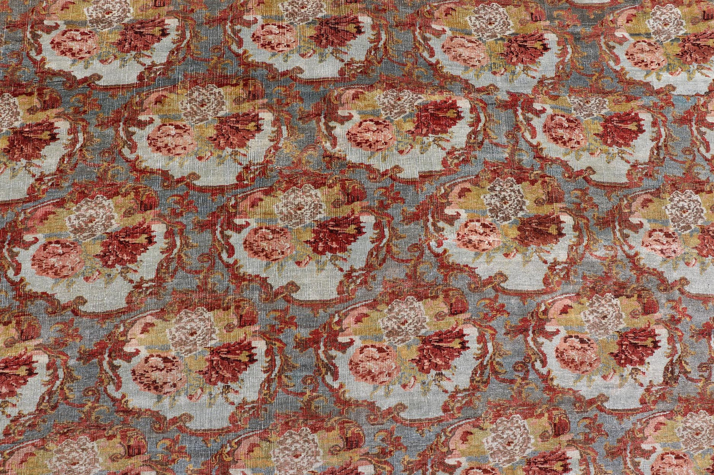 Large Antique Persian Bidjar Rug with Blossoming Floral Design in Blue and Red. Keivan Woven Arts / rug V21 - 1215 - 15483, country of origin / type: Iran / Bidjar, circa 1900. Measures: 11'10 x 15'5 This magnificent Bidjar with an exquisite, all - o... - Keivan Woven ArtsV21 - 1215 - 15483 - 18505Rug