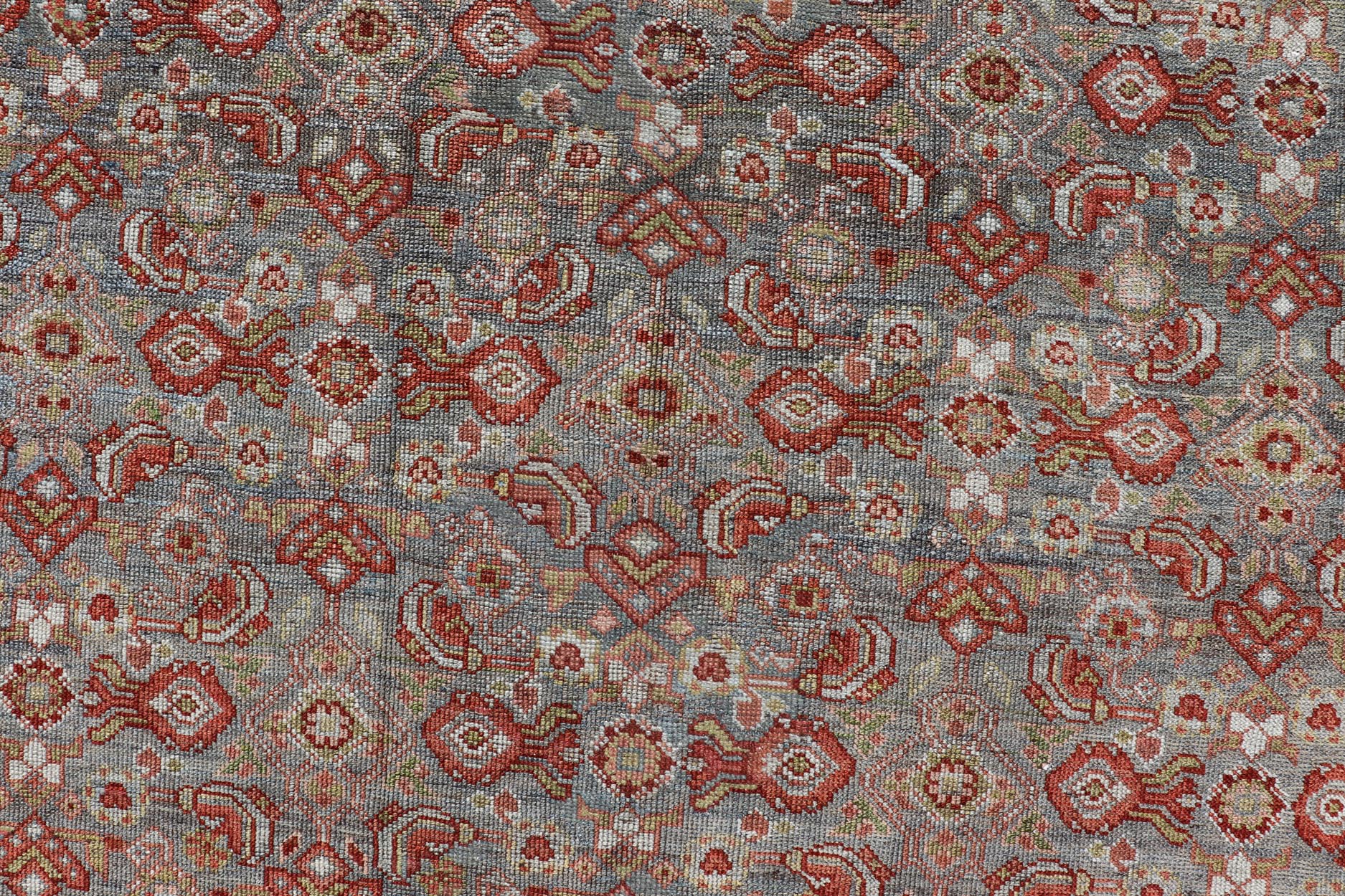 Large Kurdish Antique All Over Design Gallery Runner in Muted Tones Of Blue - Gray. Keivan Woven Arts: rug V21 - 1217 - 15474 Country of Origin: Iran Type: Kurdish Circa 1900 Measures: 7'10 x 22'0 This magnificent Kurdish antique gallery runner has he... - Keivan Woven ArtsV21 - 1217 - 15474 - 18517Rug