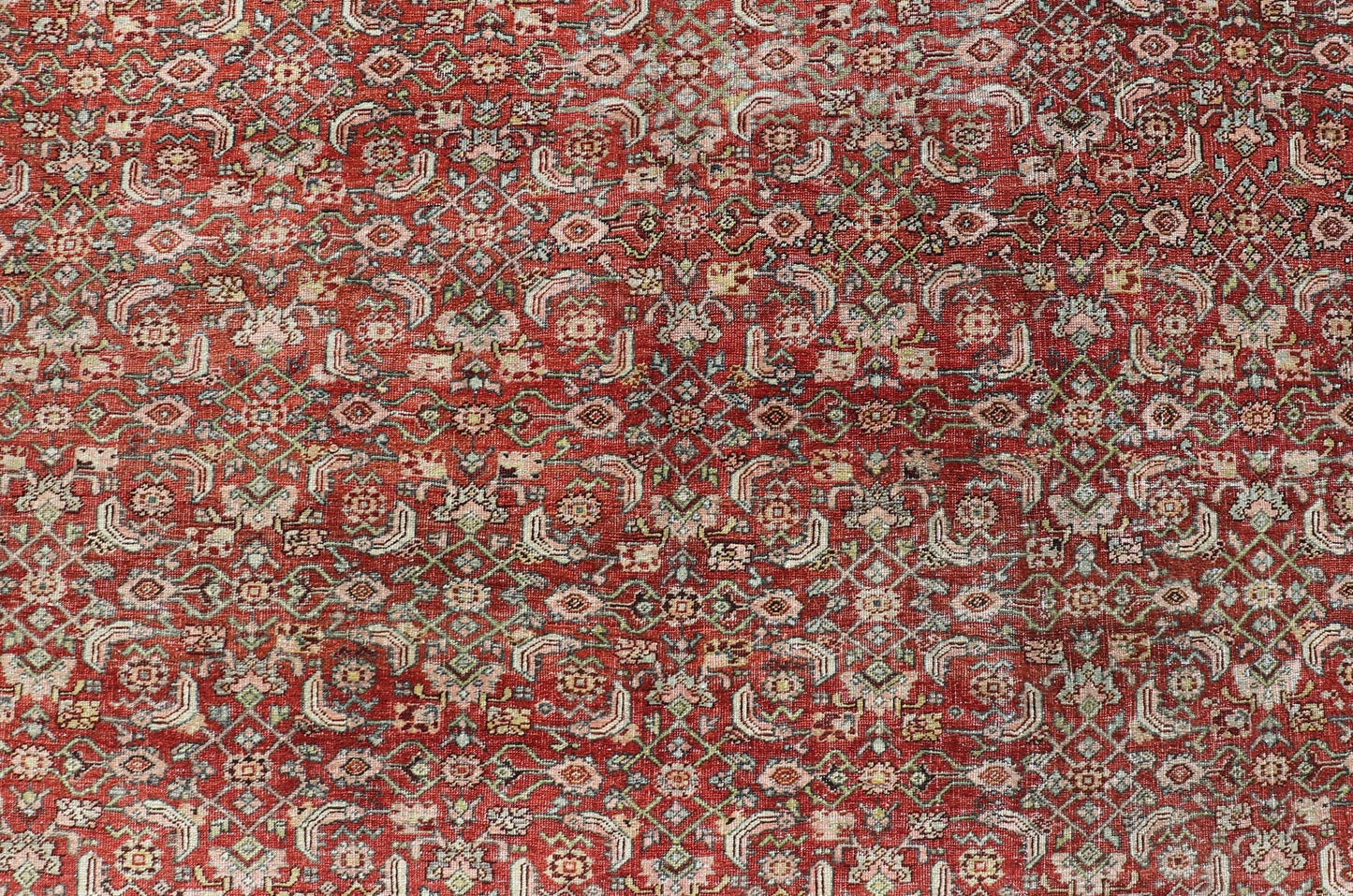Very Large Palace Size Antique Persian Bidjar Rug in Shades of Red, Blue Gray & Lime Green. Very Large Palace Size 19th Century Persian Bidjar Rug in Shades of Red, gray Blue, Gray & Lime Green, Salmon. Keivan Woven Arts / rug V21 - 1218 - 15111, ... - Keivan Woven ArtsV21 - 1218 - 15111 - 20824Rug