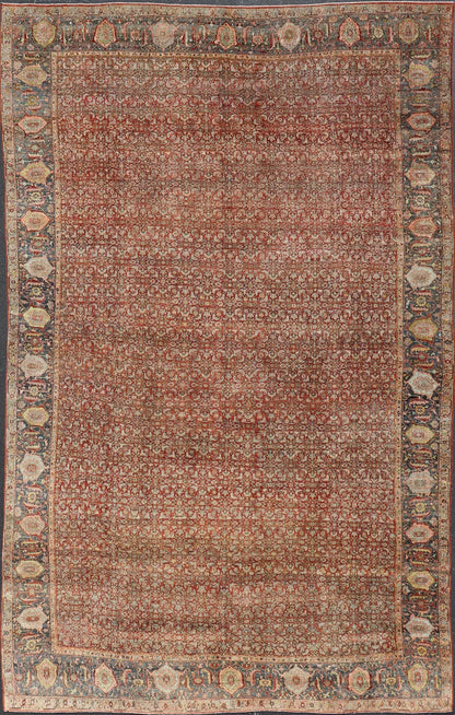 Very Large Palace Size Antique Persian Bidjar Rug in Shades of Red, Blue Gray & Lime Green. Very Large Palace Size 19th Century Persian Bidjar Rug in Shades of Red, gray Blue, Gray & Lime Green, Salmon. Keivan Woven Arts / rug V21 - 1218 - 15111, ... - Keivan Woven ArtsV21 - 1218 - 15111 - 20824Rug