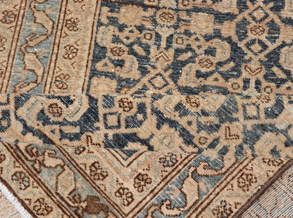 Antique Hamedan Gallery Runner with Herati Design in Dark Gray & Charcoal This vintage Hamedan was hand - knotted in Iran during the 1930's. The center field displays a Herati design, nicknamed the "fish" design in a creamy apricot color. Th... - Keivan Woven ArtsV21 - 211023 - 18523Rug