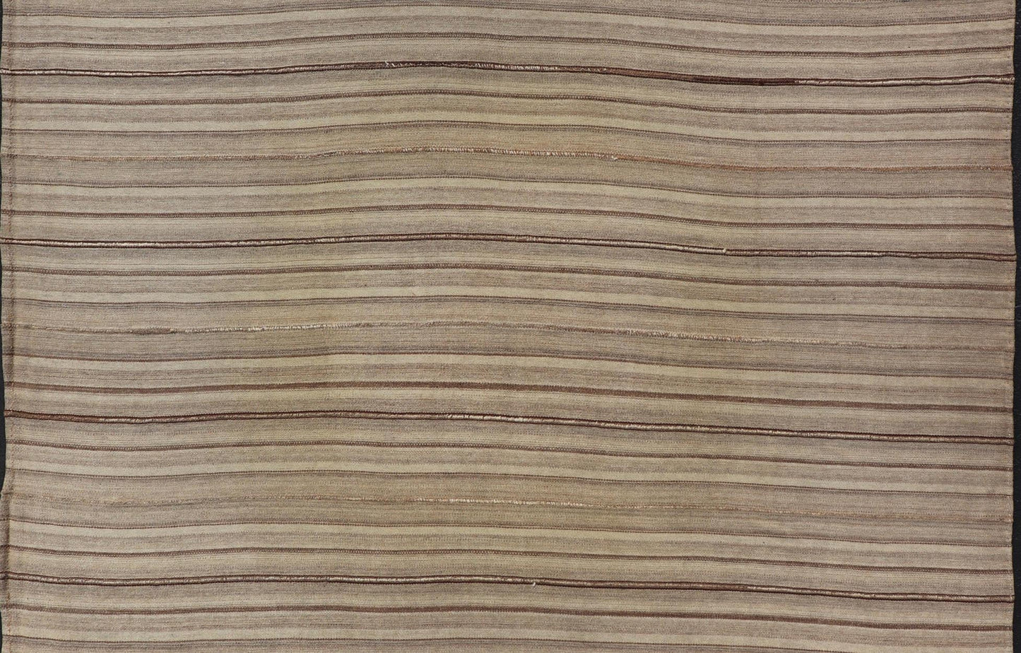 Square Antique Hand - Woven Persian Kilim Rug in Wool with Striped Design This Square flat - weave tribal Persian kilim has been hand - woven in wool. The rug features an all - over striped design, and is rendered in earthy tones; making this rug a sup... - Keivan Woven ArtsV21 - 211025 - 14764Rug