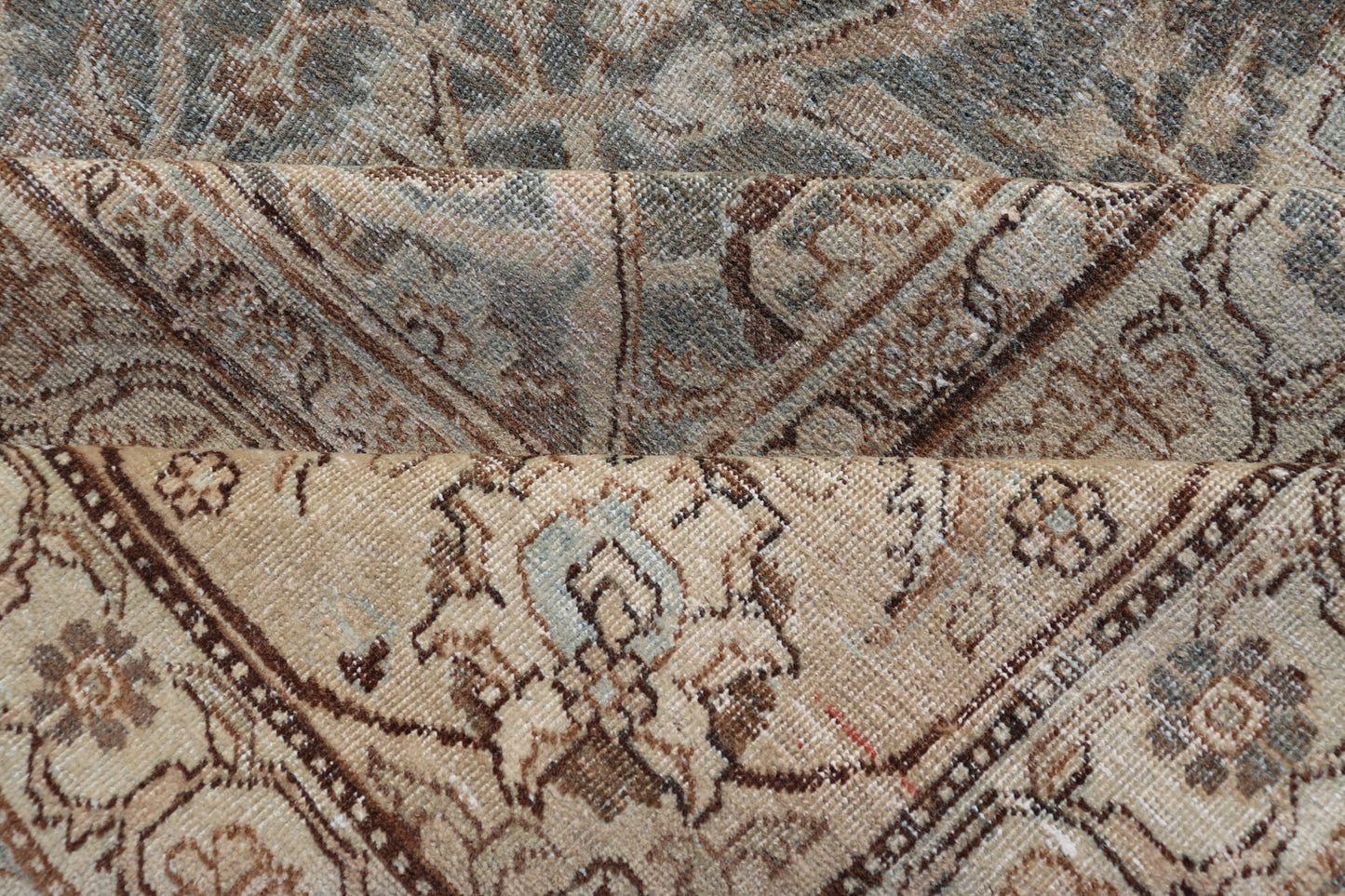 Large Antique Persian Tabriz Finely Woven Rug In All - Over Sub Geometric Design Muted Blue - Gray Background Persian Tabriz rug with Floral and geometric motifs, Keivan Woven Arts/ rug VAS - 2, country of origin / type: Iran / Tabriz, circa 1910. L... - Keivan Woven ArtsVAS - 2 - 17388