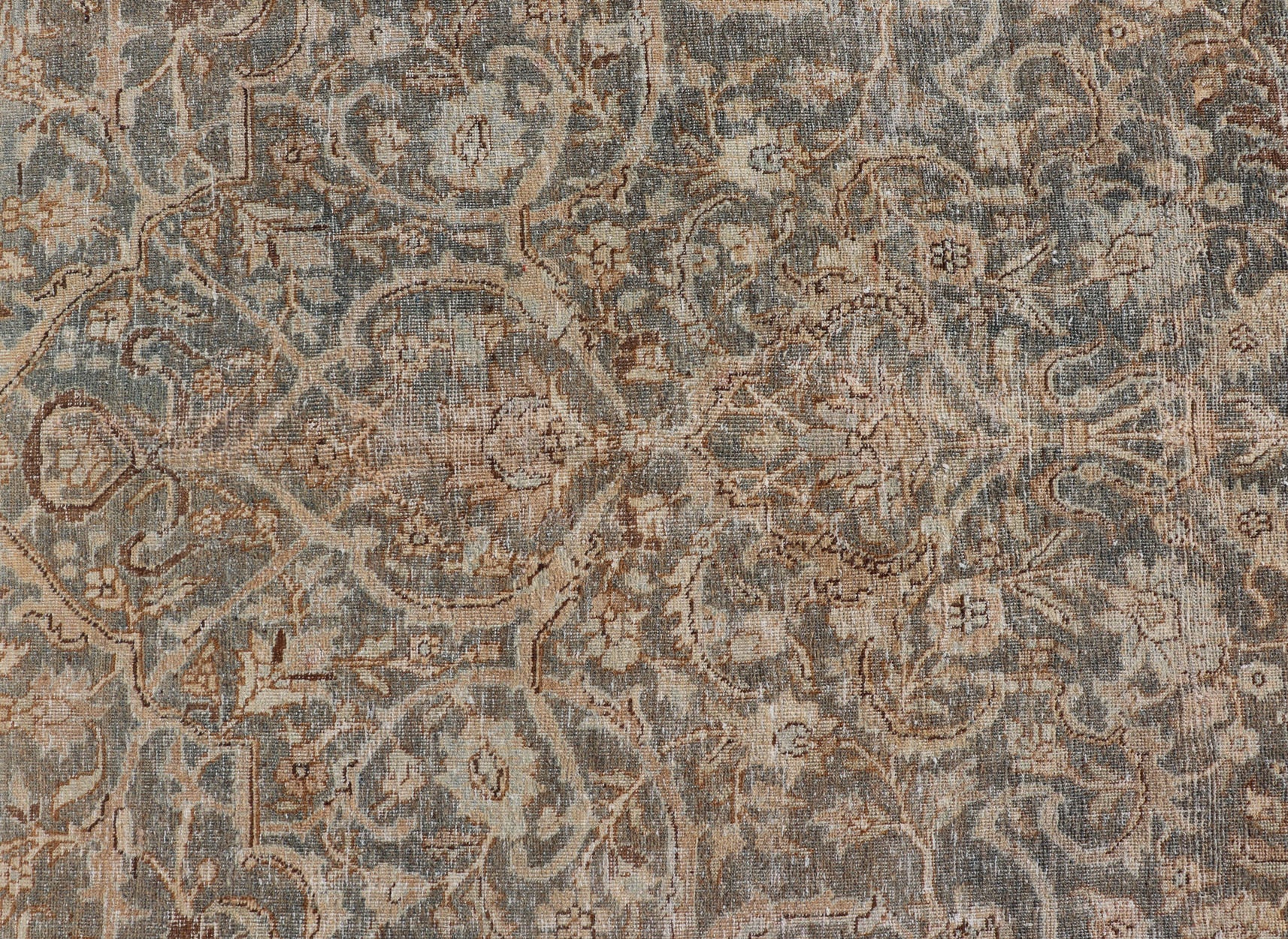 Large Antique Persian Tabriz Finely Woven Rug In All - Over Sub Geometric Design Muted Blue - Gray Background Persian Tabriz rug with Floral and geometric motifs, Keivan Woven Arts/ rug VAS - 2, country of origin / type: Iran / Tabriz, circa 1910. L... - Keivan Woven ArtsVAS - 2 - 17388Rug