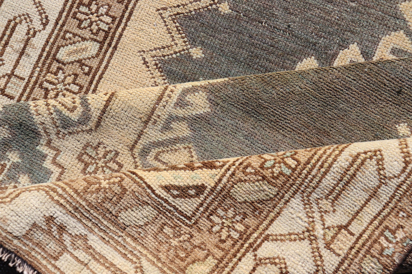 Antique N.W. Persian Runner in Gray Blue & Steel Blue Background & Medallions. Antique N.W. Persian Runner with connected Medallions. Keivan Woven Arts / rug VAS - 3 - 13986, country of origin / type: Iran / N.W. Persian, circa 1920. Measur... - Keivan Woven ArtsVAS - 3 - 13986 - 17394Rug