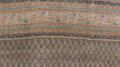 Antique Persian Tabriz Rug with All - Over Small Motif Design in Brown and Blue. Persian 1930's Tabriz Rug with All - Over Small Motif Design in Brown and Blue and neutral tones. Keivan Woven Arts / rug VAS - 50681, country of origin / type: Persian / Tabriz... - Keivan Woven ArtsVAS - 50681 - 22626Rug