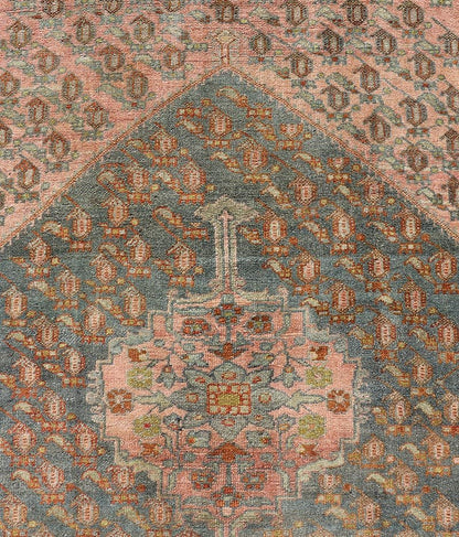 Antique Persian Gallery Malayer Rug with Geometric Design in Gray - Blue and Pink Intricately designed antique Hand Knotted Malayer gallery in blue - gray and light pink with medallions, Keivan Woven Arts / rug VAS - 6, country of origin / type: Iran ... - Keivan Woven ArtsVAS - 6 - 17406Rug